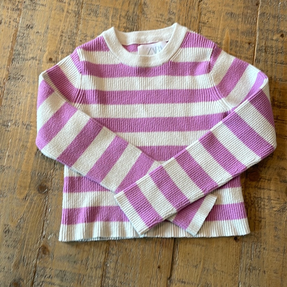 Zara girls crop top rib knit